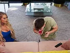 Stephanie Love chokes blonde during ass fucking