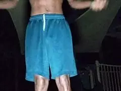 park 2 sexy mature woman works out in fitness solo