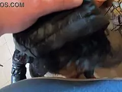 Man, I got so much cum on my black jacket and leather leggings, luv filming this down