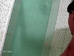 Hidden Camera Catches Naughty Chubby Stepmom Bathing With Big Tits Exposed