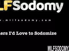 Hot blonde milf Carla Cox pounded hard in every hole. All three openings stretched wide.