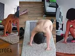 check out this triple cam view of my naked workout, feeling so sensual