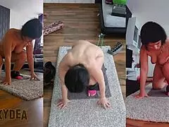 Boost your vibe with triple cam view of my naked gym session