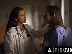 Pure Taboo Doctor Vicki Chase Forces Nurse Sinn Sage into Office Licking