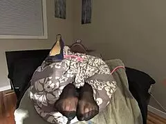 I tickle and lick secretary's nylon soles