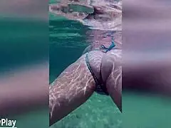 multiple creampie underwater with cum dripping inside