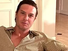 Kayla Synz masturbates her shaved pussy in lingerie! Cumshot on blonde milf!