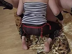 a curvy milf girlfriend gets fucked in mouth and pussy