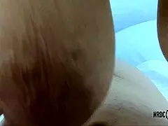 My first time with a fan boy cumming in my mouth and all over my tits.