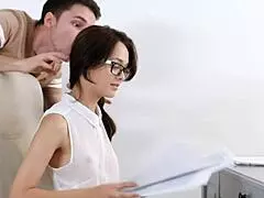 small tit teen slammed by two huge cocks online