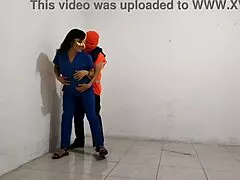 Why is the nurse sucking the janitor's big cock in the hospital?