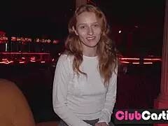 shy redhead reveals her juicy ass in close-up striptease interview