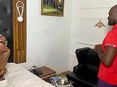 i saw a horny cougar lady fuck a hotel atendnt with monster cock