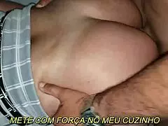 my wife's chubby huge ass rides hard for epic anal screams.