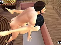 every night, stepdad and stepdaughter sneak taboo sex behind mommy's back.