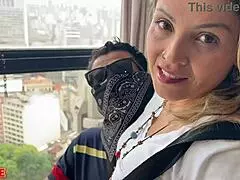 milf casada living her fantasy banging 2 strangers while cuckold husband watches 😈