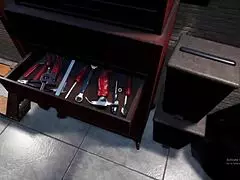 stepmom somehow got herself stuck in the washing machine game again.