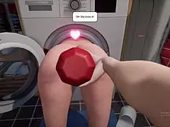 stepmom somehow got herself stuck in the washing machine game again.
