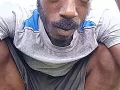 Beautiful black teacher with brown eyes enjoys workout in dorm