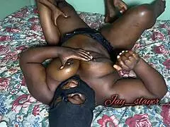 Skinny Boy's Thick Cock Drills Big Booty African Mom Hard