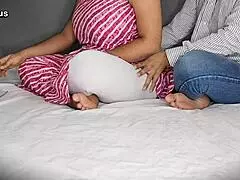 Step daughter banging step father for first time in ripped clothes!