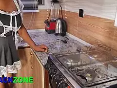 Step Mom Catches Step Son Masturbating in Kitchen
