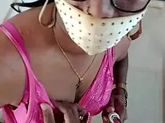 Indian CD Lara Dsouza Seduces in Pink Satin Nighty for Anal Play