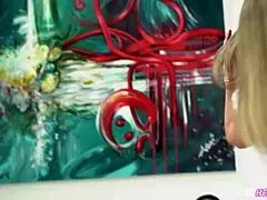 hot milf gets stuck on the sofa during taboo family reality scene