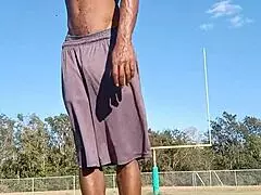 Skinny Black Uncle Works Out Solo at Home