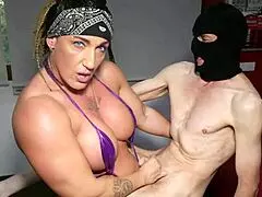 Bodybuilder Lifts Old Man and Squirts