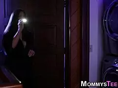 busty lesbian stepmom tribs with hot teen babe