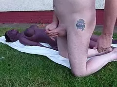 Outdoor quickie with a sex doll gets wild in part 2