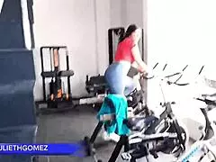 at the gym, i blow my stepfather while trainer watches us real casero.