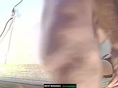 Latina milf sucking cock with deepthroat and face fucking, legs up.