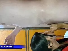 at the gym, i blow my stepfather while trainer watches us real casero.