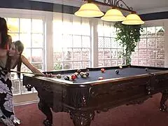 Milf mom bent over girl in stockings for fingering