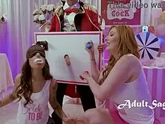 Lauren Phillips pins sock and sucks cock