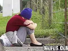 Girl In Sexy Uniform Dances Striptease With Big Iguana Toy