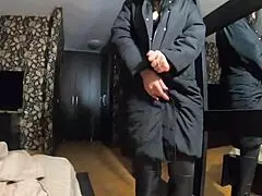 MilfyCalla teases with dirty talk while face fucking doggystyle, cumming on my jacket?