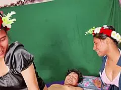 Uttaran20 brings a spicy desi ffm threesome with beautiful Indian milf in wild action