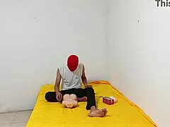 whoa, my friend got me a torso to jerk my flaccid cock!