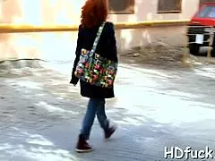 Amateur Russian girl gets her tight hole banged hard from behind in rough action.