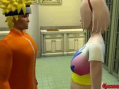 hinata asks sakura for fucking advice in kitchen, gets fucked like hinata