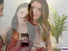 busty stepmom scissoring with stepteen 18+