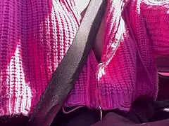 italian milf artemisia love flashes her juicy big tits while cruising in the car.