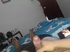 Amiga spies on me masturbating and swallows