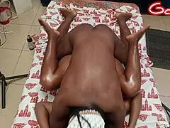 madrastra bbw assists massage room and gets fucked