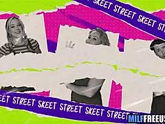 blonde milf and teen 18+ get fucked on sesame street movie set with deepthroat and blowjob.