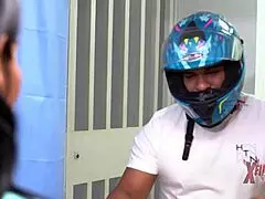 Peruvian milf can't pay for pizza, so horny delivery guy fucks her ass and leaves change on top