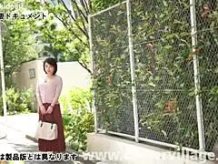 First-time wife documentary, Ritsuko Hayami bent over for raw creampie action